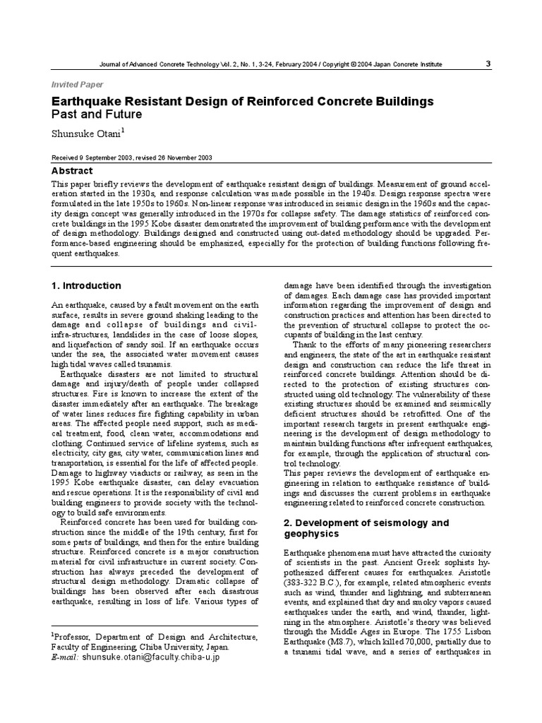 Earthquake Resistant Design of Reinforced Concrete Buildings PDF | PDF
