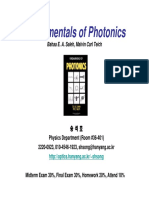 Fundamentals of Photonics: Bahaa E. A. Saleh, Malvin Carl Teich