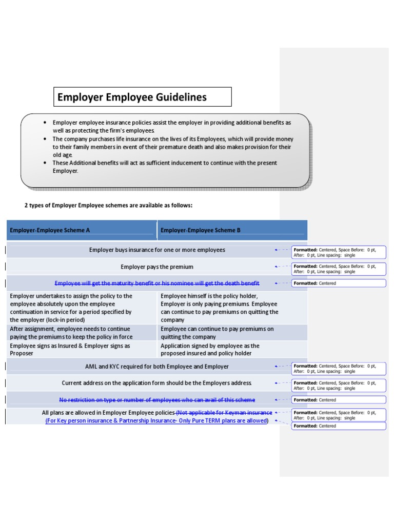 Company Life Insurance On Employees