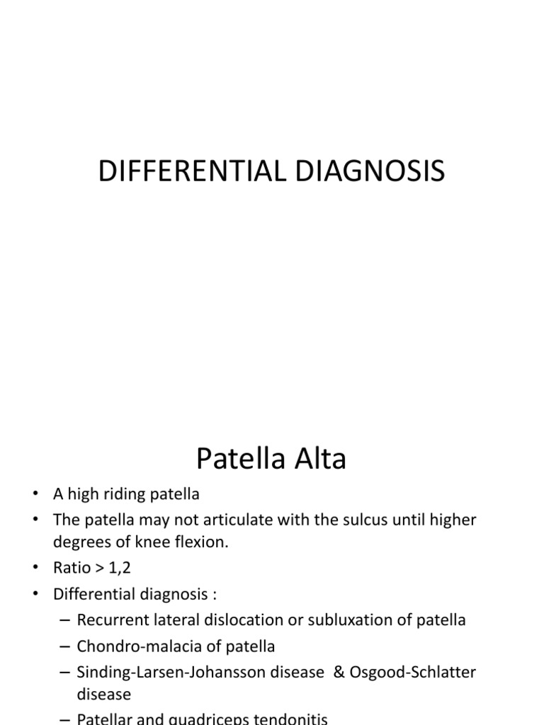 Patella Fracture Differential Diagnosis | PDF | Knee | Musculoskeletal ...