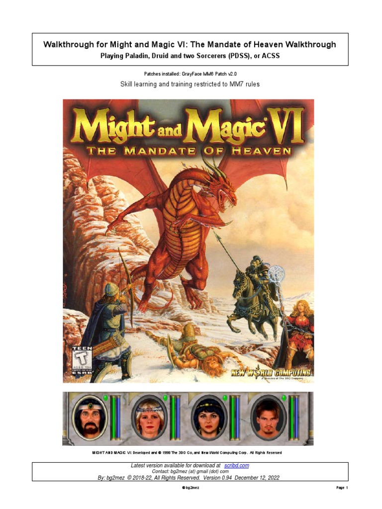 Might And Magic 6 Mandate Of Heaven Walkthrough Pdss Magician Fantasy Leisure