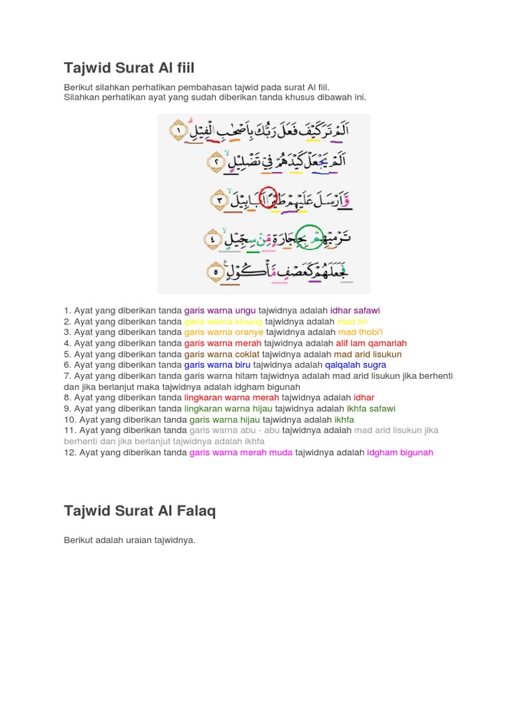 Tajwid Surat Al Fiil