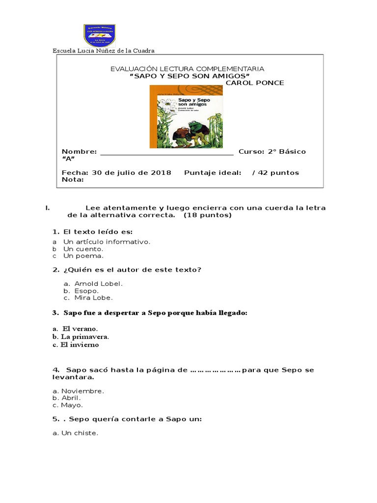 Evaluación de 