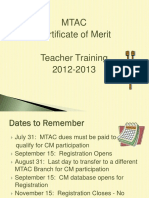 Mtac Certificate of Merit Teacher Training 2012-2013