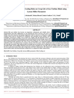 Effect of Branched Film Cooling Holes On Creep Life of Gas Turbine Blade Using Larson Miller Parameter