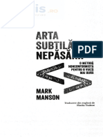 Arta Subtila A Nepasarii - Mark Manson PDF