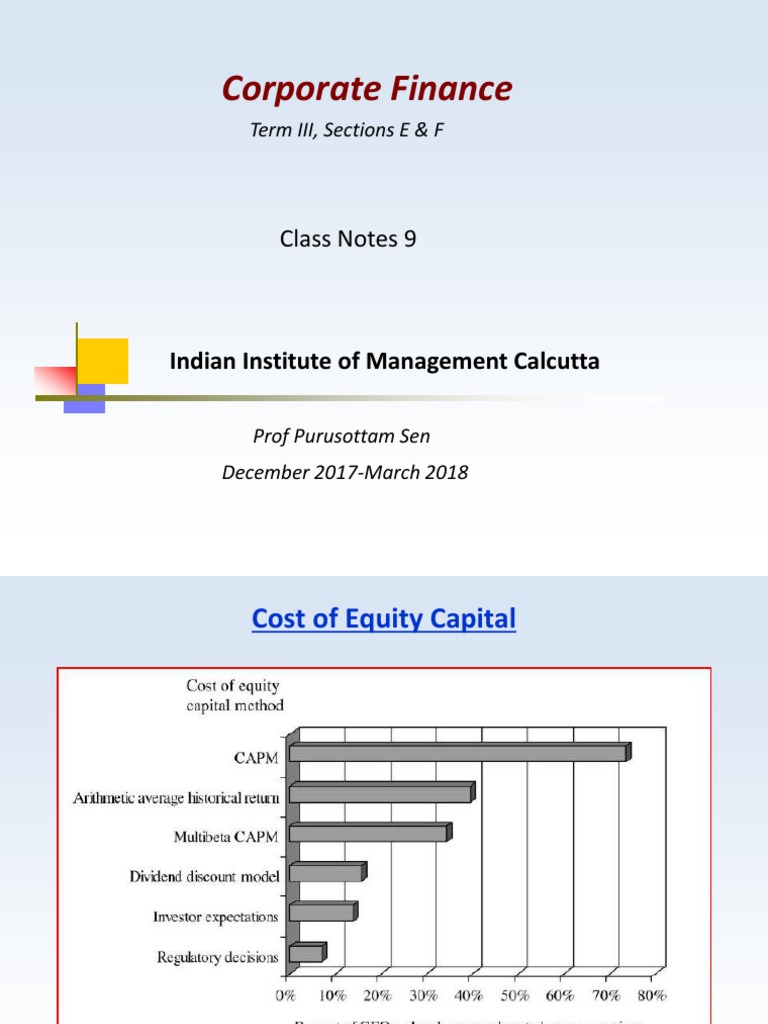 Corporate Finance: Class Notes 9 | PDF | Beta (Finance) | Net Present Value