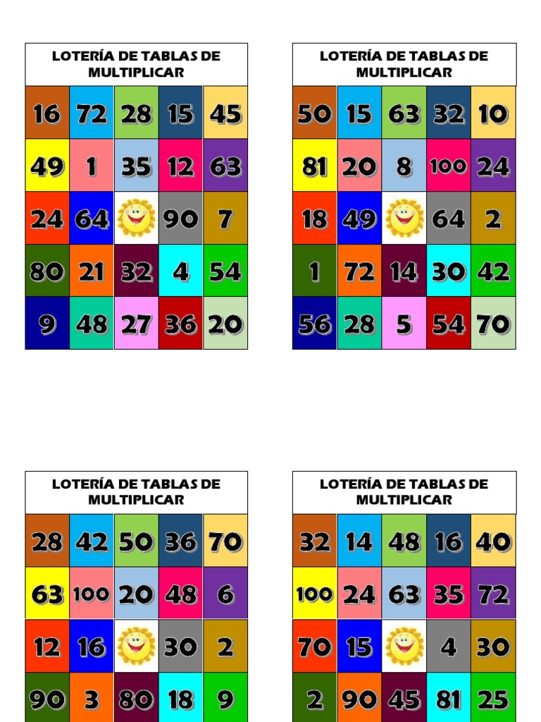 Lotería de Tablas de Multiplicar