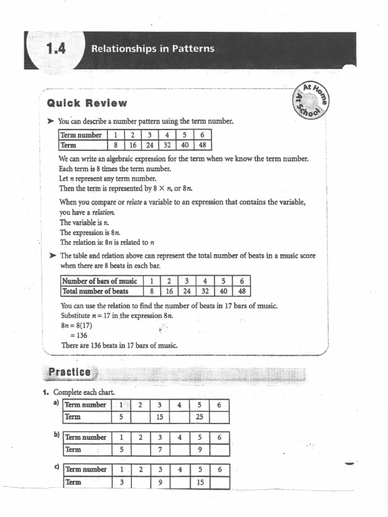 Math 7 - Workbook - Unit 1 | PDF