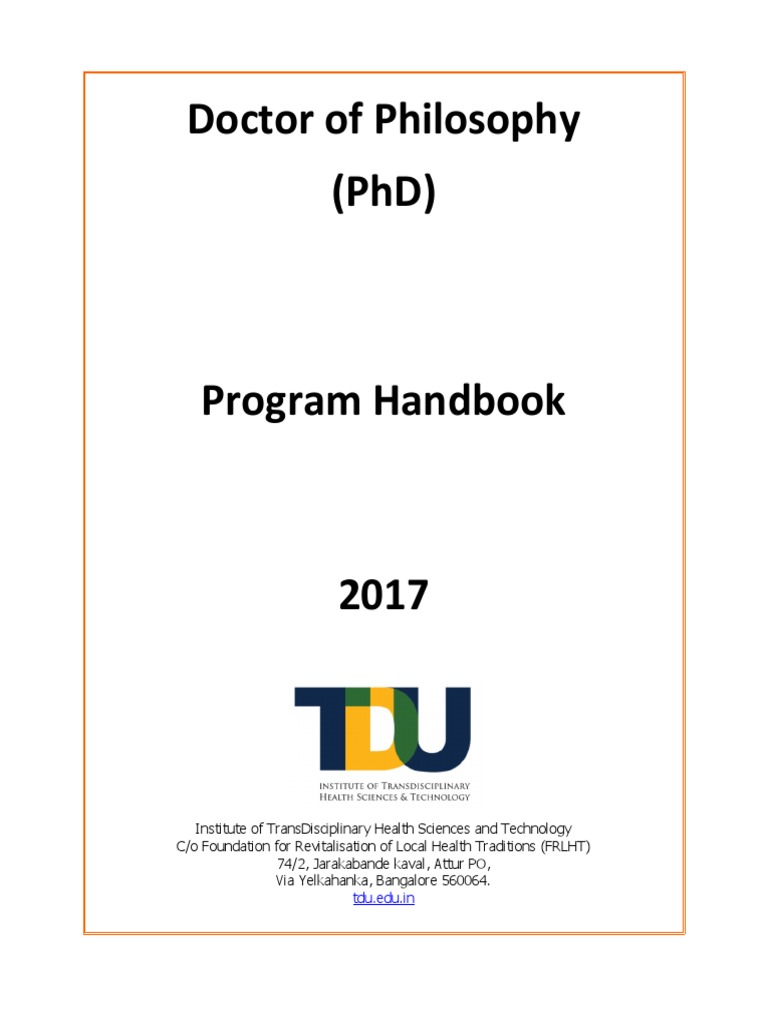 TDU Doctor of Philosophy Program Handbook | PDF | Thesis | Doctor Of ...