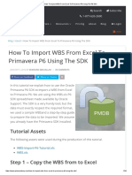 How To Import WBS From Excel To Primavera P6 Using The P6 SDK