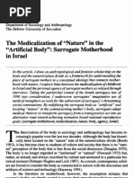 Download The Medicalization of Nature in the Artificial Body Surrogate Motherhood in Israel MAQ 171 78-98  by mslula SN3870642 doc pdf