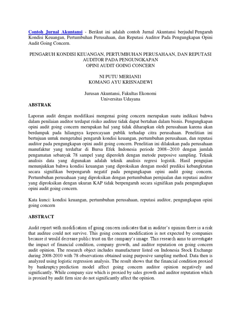 Contoh Jurnal Akuntansi Pdf