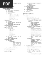 21 Century Literature of The Philippines and The World Reviewer Philippine Literature Timeline