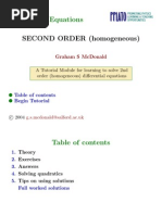 Second Order Differential Equations Homog