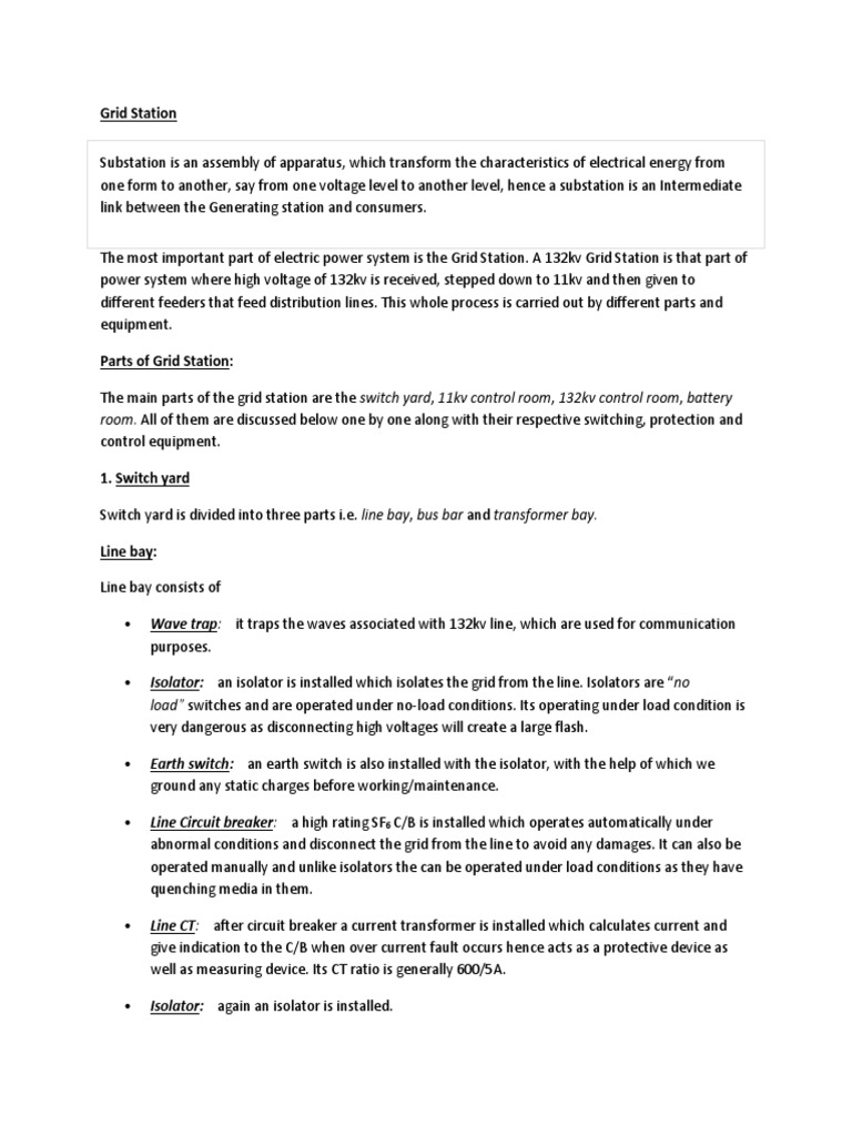 Overview of Grid Station Components | PDF | Electrical Substation ...