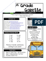 1 Grade Gazette: The Week of August 27-31