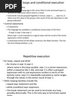 Grouping, Loops and Conditional Execution