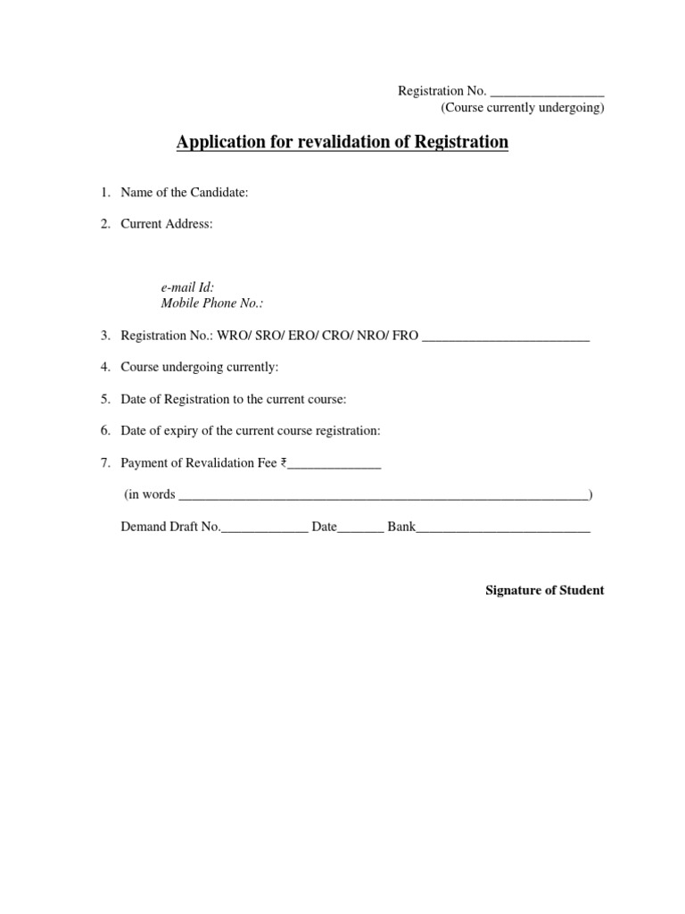 Course Registration Revalidation Form | PDF | Business