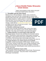 12 Sikap Yang Harus Dimiliki Pelaku Wirausaha Untuk Sukses