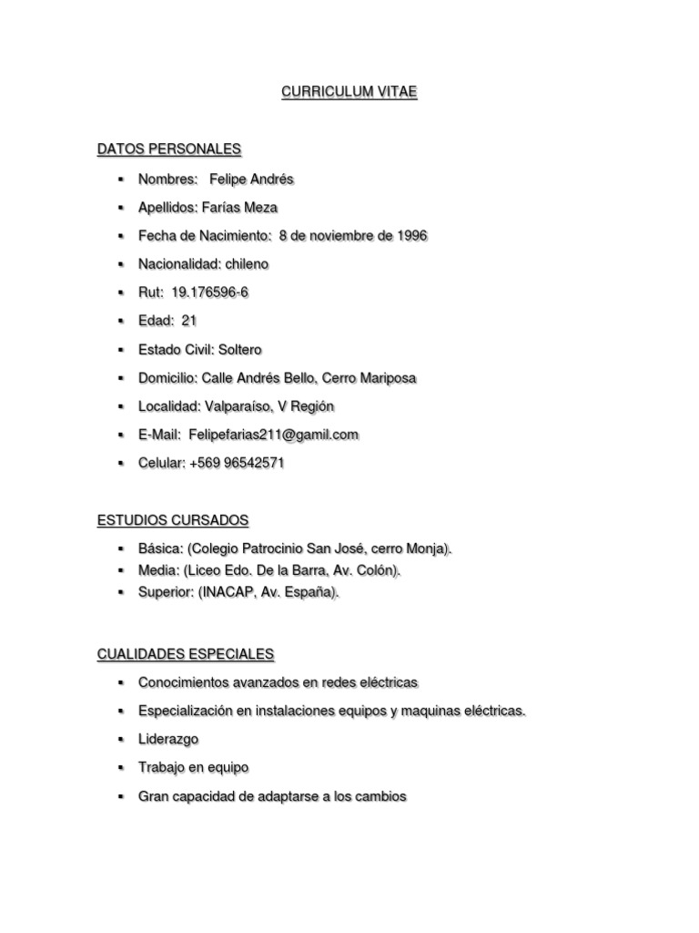 Curriculum vitae chileno 05 image