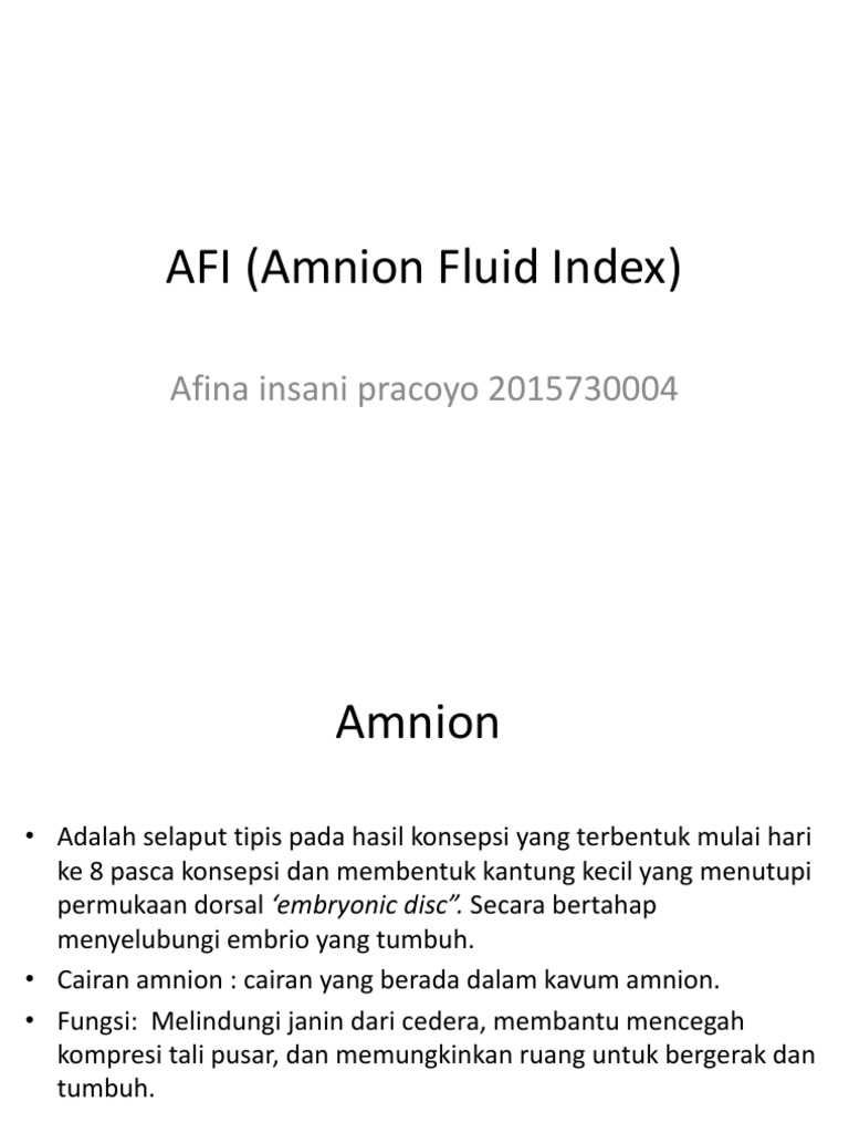Indeks Cairan Amnion Normal (AFI) | PDF