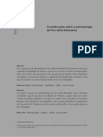 Considerações Sobre A Antropologia de Pico Della Mirandola