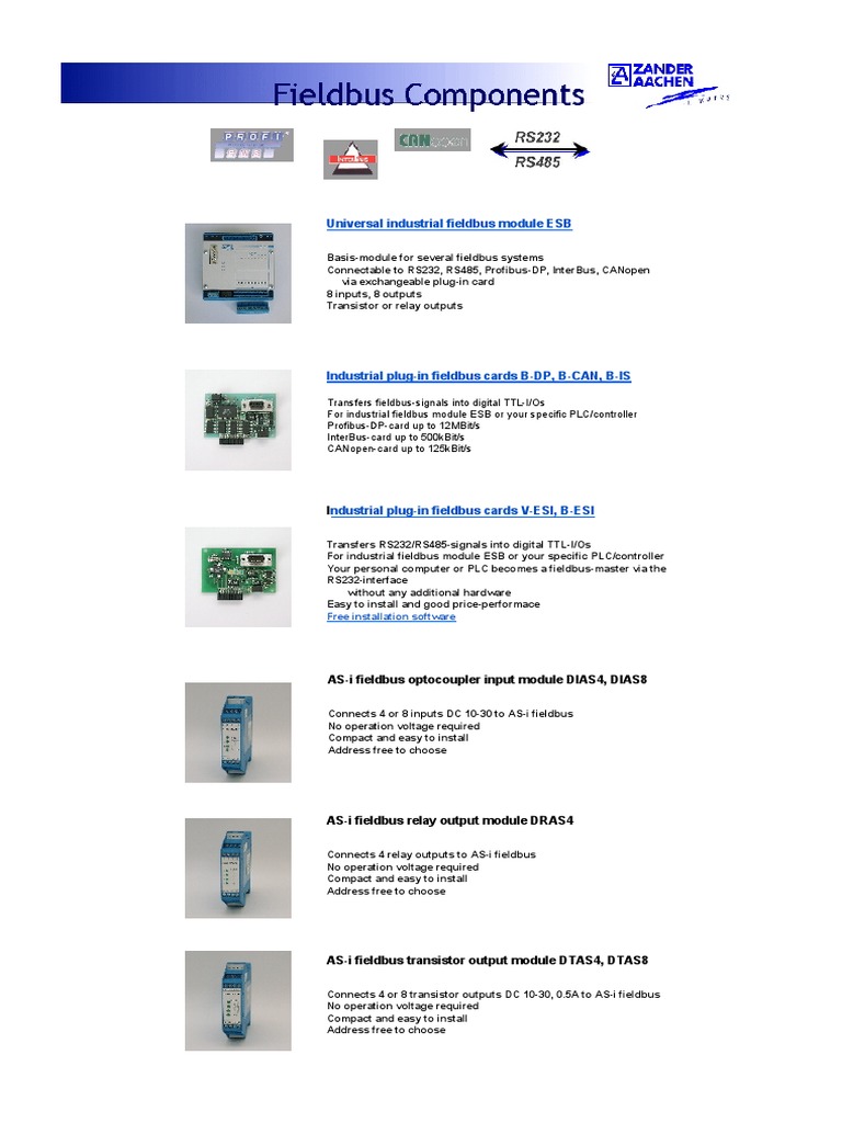 Universal Industrial Fieldbus Module ESB | PDF | Programmable Logic ...