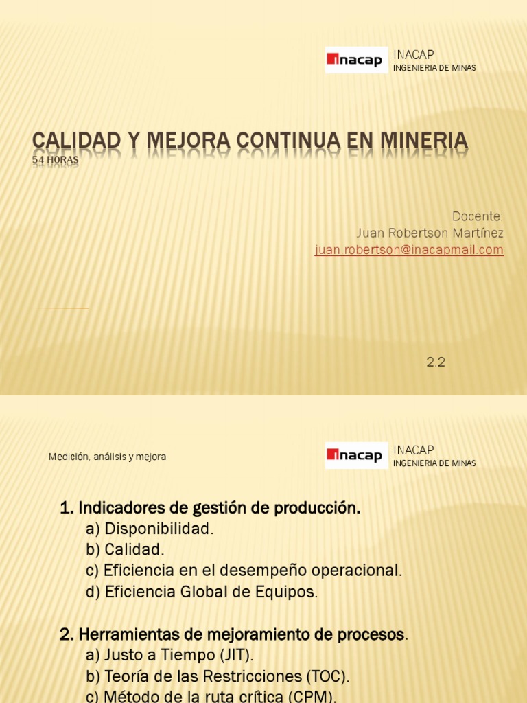 Calidad y Mejora Continua 2.2 | PDF | Six Sigma | Benchmarking