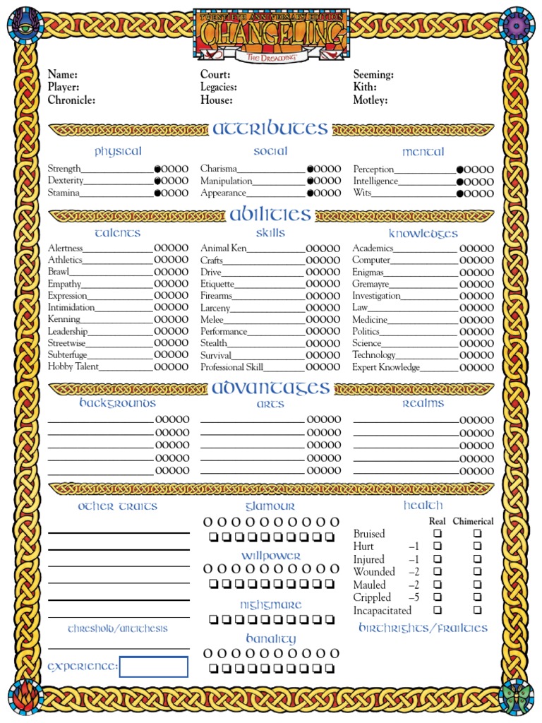 C20 Revised Character Sheet Cópia 1 Pdf
