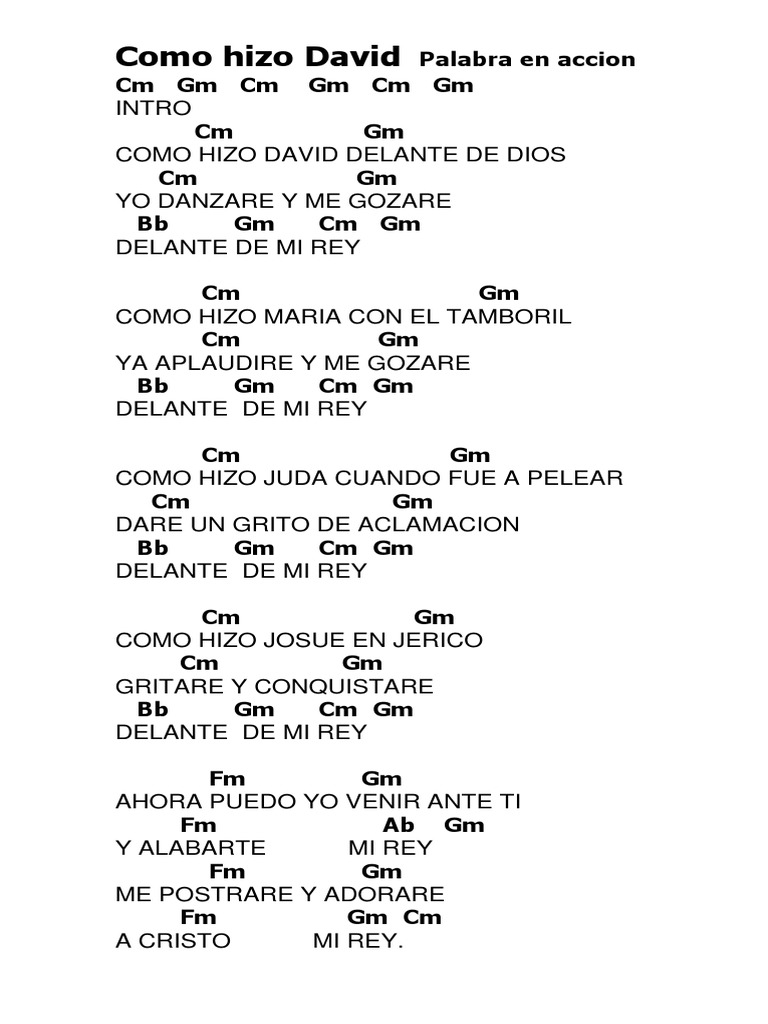 Como Hizo David Palabra en Accion Acordes | PDF