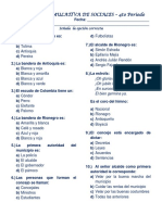 Prueba de Sociales 4to Periodo 2016