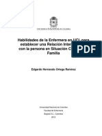 Habilidades de La Enfermera en UCI, para Establecer Una Relación Interpersonal Con La Persona en Situación Crítica y Su Familia