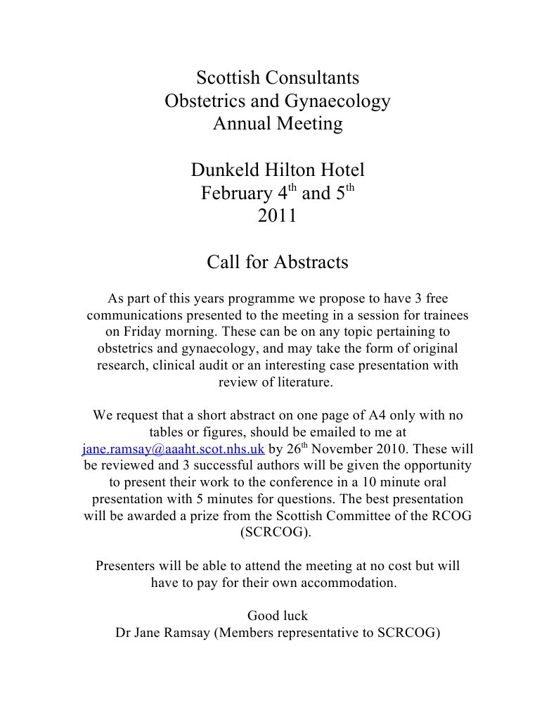 Call For Abstracts 2011 | PDF