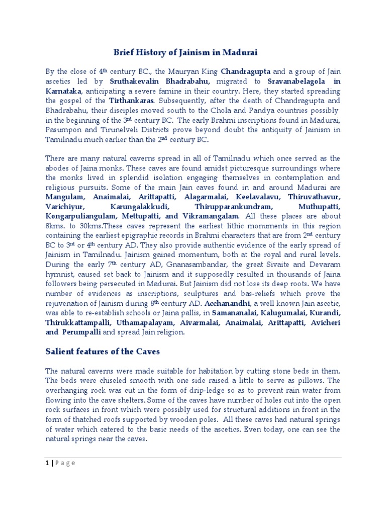 Jainism's Historical Roots in Madurai | PDF | Indian Religions | Jainism