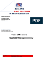 Bulletin in The Government: of Vacant Positions