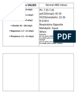 Normal Abg Values PH: 7.35-7.45 Paco2 (Respi) : 45-35 Hco3 (Metabolic: 22-26 R-O-M-E Respiratory-Opposite Metabolic-Equal When