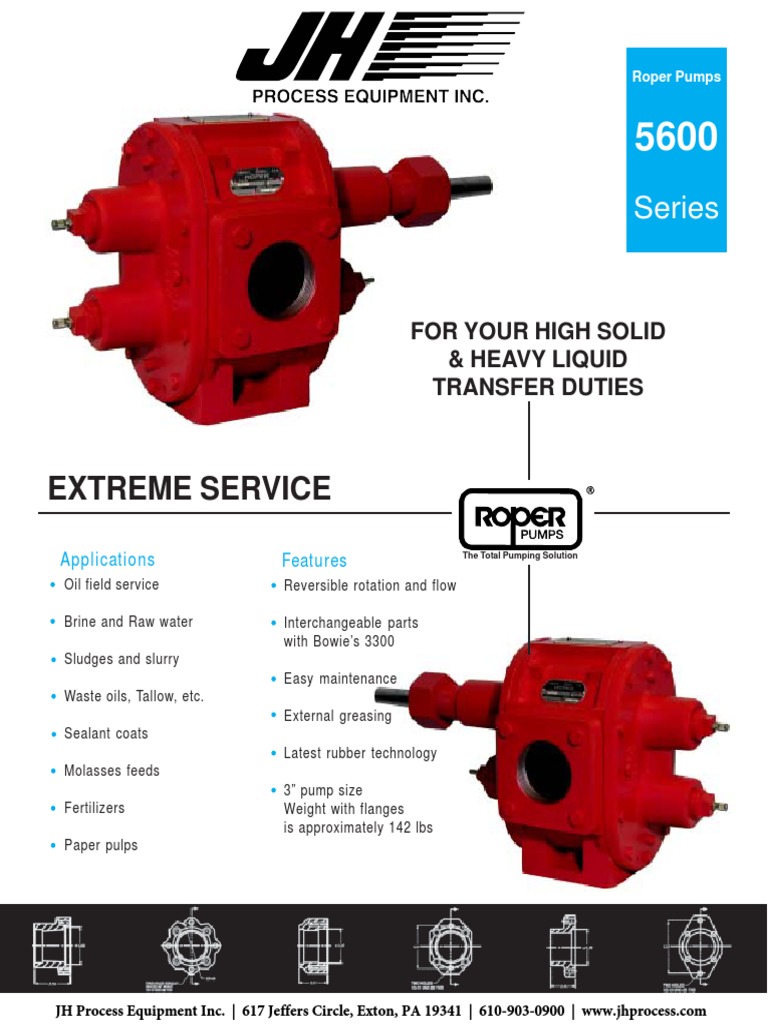 5600 Series Roper Pumps PDF Pump Chemical Engineering