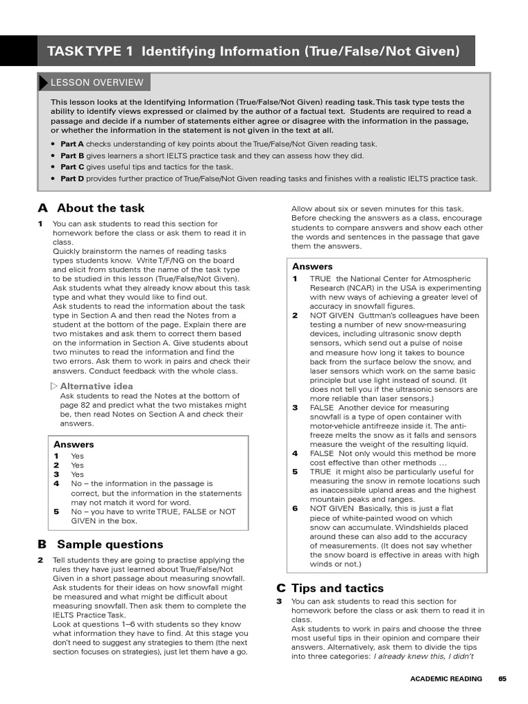 academic reading task 1