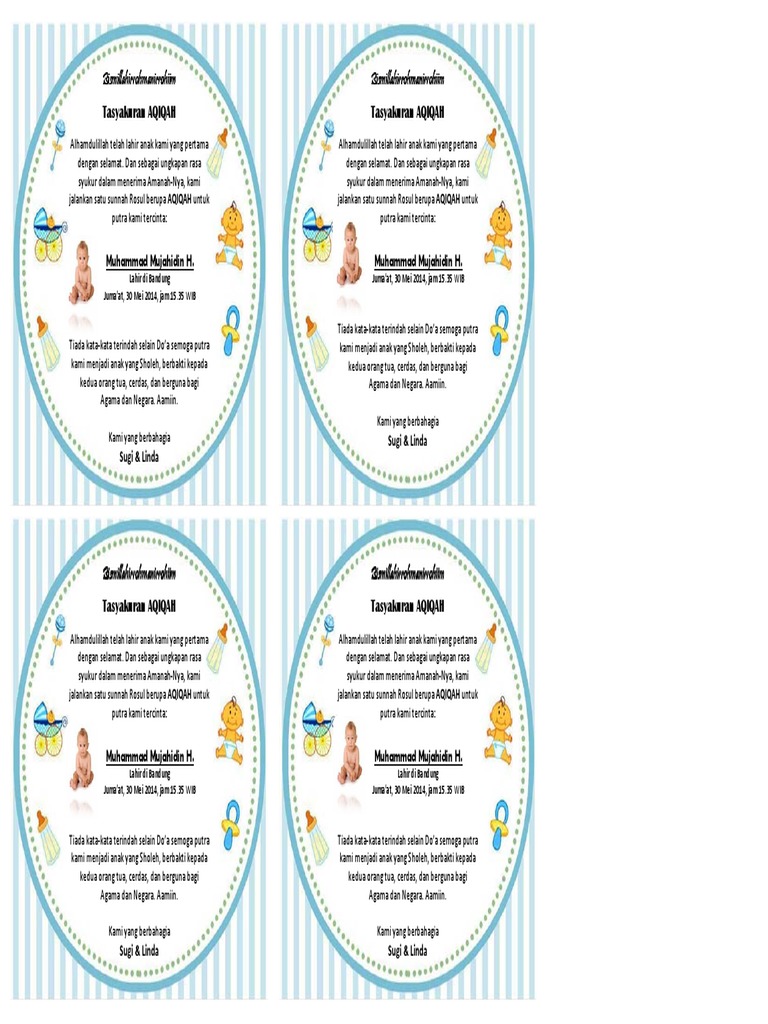 8800 Koleksi Contoh Undangan Aqiqah Sederhana Terbaik