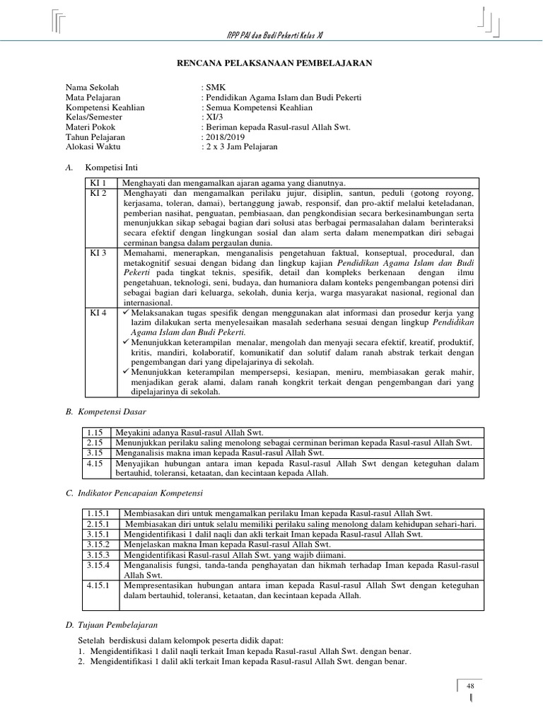 Beriman Kepada Para Rasul Versi Psmk Pdf Pdf
