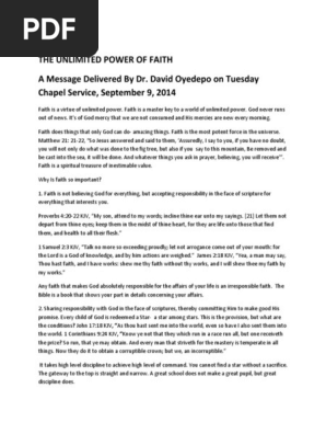 The Unlimited Power Of Faith King James Version Faith