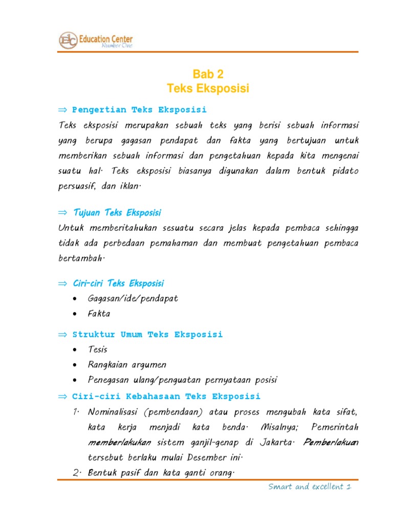 Kelas 9 Bahasa Indonesia Kurtilas 2018 Bab 2 Teks Eksposisi Docx