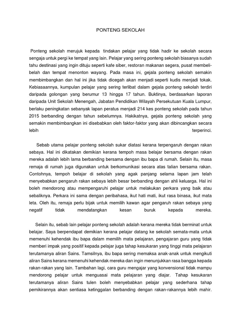 Ponteng Sekolah | PDF