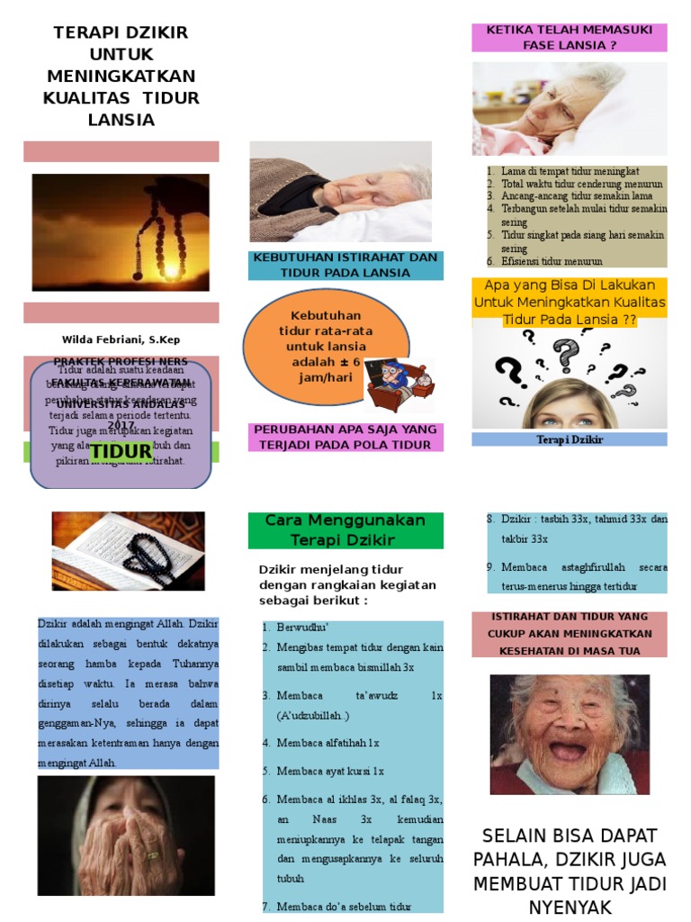 Leaflet Terapi Dzikir Untuk Meningkatkan Kualitas Tidur Lansia