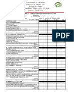 Sample Classroom Evaluation Checklist