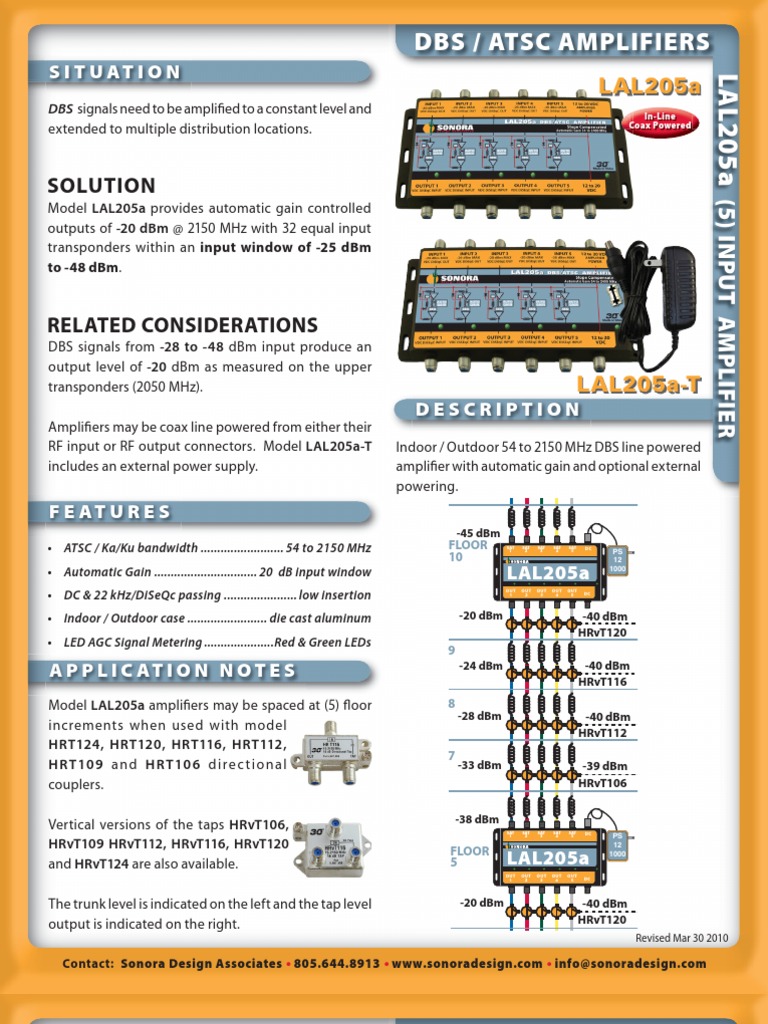 LAL205aT DBS ATSC Directv Amplifier PDF Amplifier Decibel
