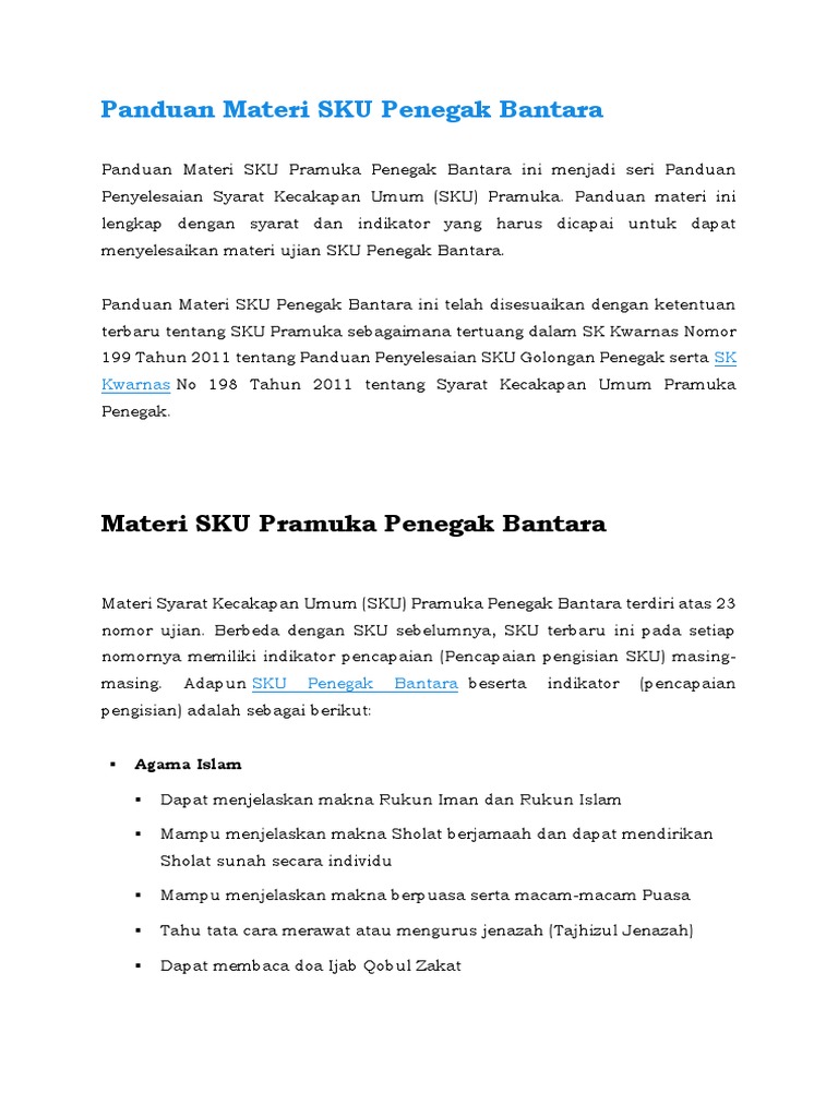 Panduan Materi Sku Penegak Bantara