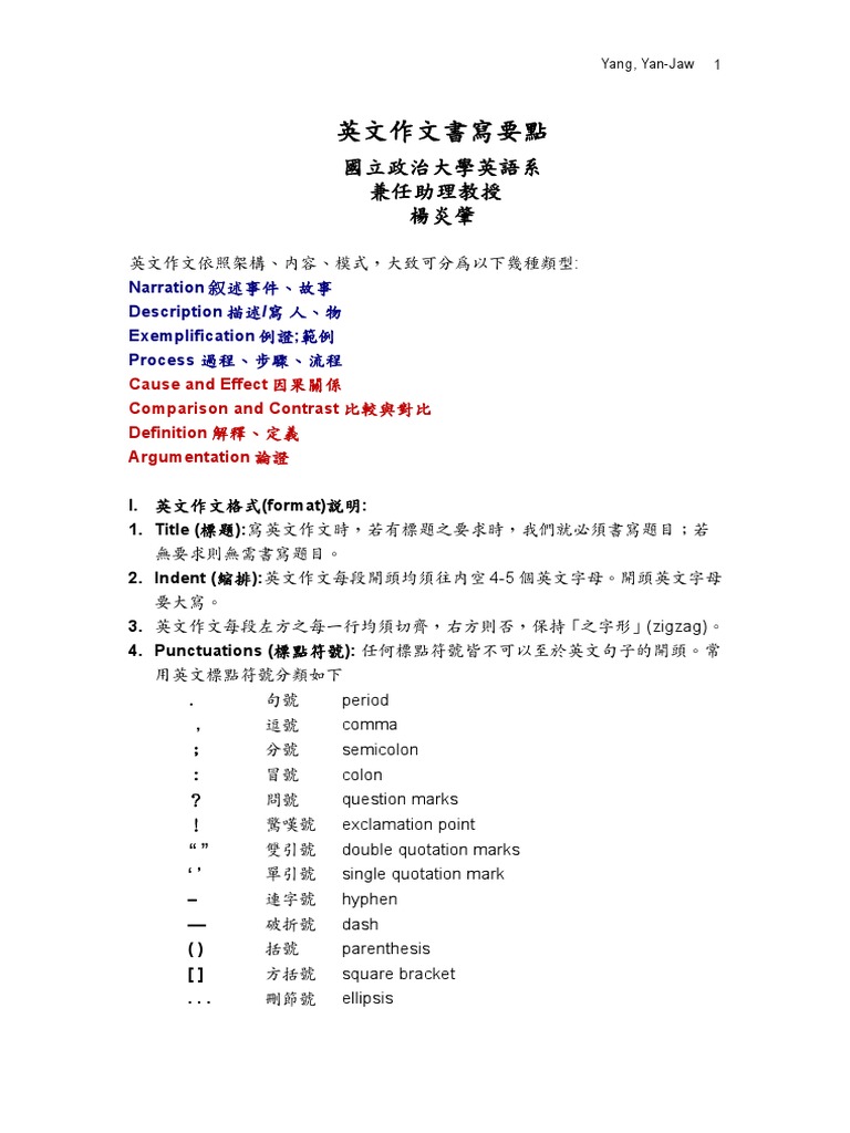英文作文依照架構及內容大致可分為以下幾種類型| PDF
