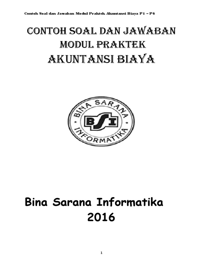 Contoh Soal Jawaban Modul Ak Biaya P1 P6 Docx